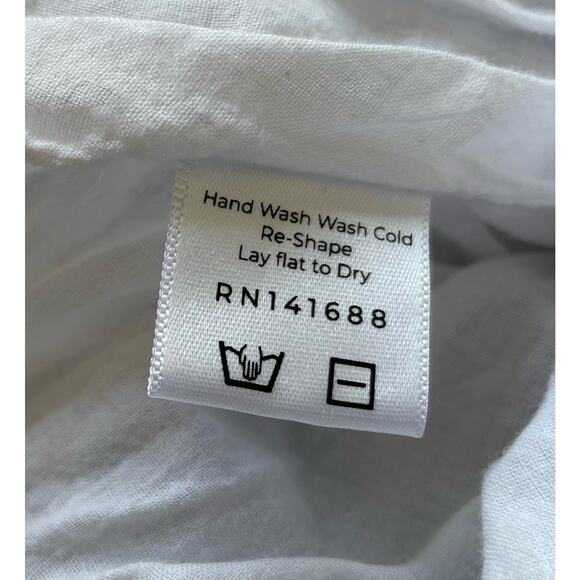 SWEET HONEY Toddler Girls 2T Striped Dress Pockets Cotton Linen Blue White - Picture 7 of 8